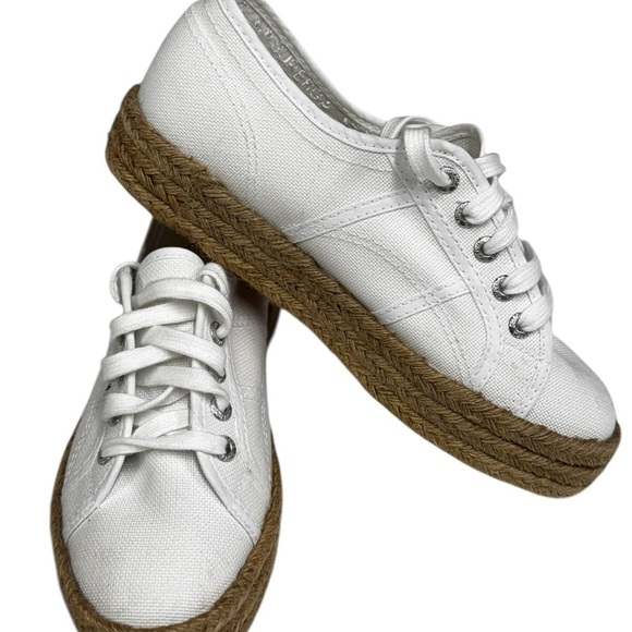 Suprega Trendy White Platform Espadrille Sneakers Size 7/38 - Picture 9 of 12